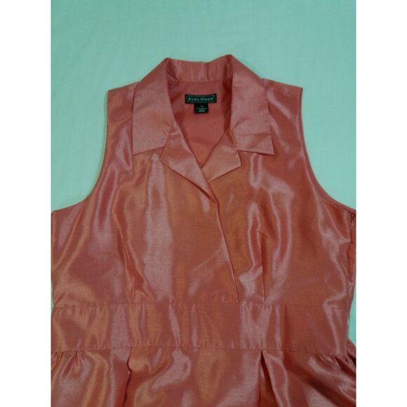 Jessica Howard Sleeveless Pink Satin Wrap Dress Belt Colorblock Hemline size 18 - Picture 8 of 16